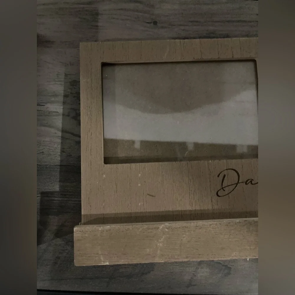Set bundle 2 tabletop brown black faux wood picture photo frame dad Father’s Day